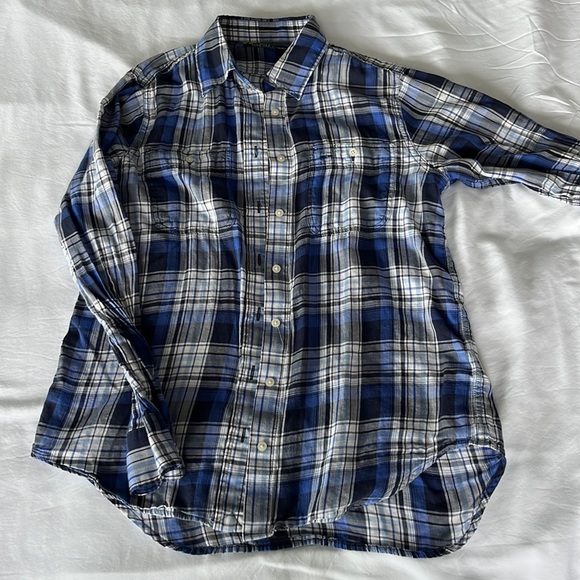 Ralph Lauren blue/grey plaid shirt S - Picture 1 of 2